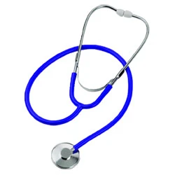 STETHOSCOPES NURSE SINGLE HEAD ALUM 22IN VINYL Y-TUBING BLUE (1/BX 100BX/CS) [500-SH05]