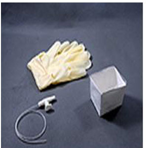 KITS/TRAYS SUCTION TRACH OPEN CATHETERS W/CHIMNEY VALVE WHISTLE TIP GRAD MARKING W/CUP & 2GLV DISP ST 08FR BLUE (50/CS) [500-ST08]