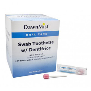 SWAB TOOTHETTES W/DENTIFICE INDIVIDUALLY WRAPPED COMPLIANCE SOLN (1EA/PK 250PK/BX 4BX/CS) [500-TB250]