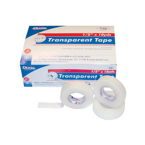 TAPES SURGICAL PLASTIC TRANS WTRPRF LF NS .5IN X 10YD DUKAL (24RL/BX 12BX/CS) [600-TT24]