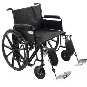 WHEELCHAIR 22IN BARIATRIC DET FULL ARMS ELR HEMI-ADJ 500LB CAP (EA) [500-WC22DE-FA]