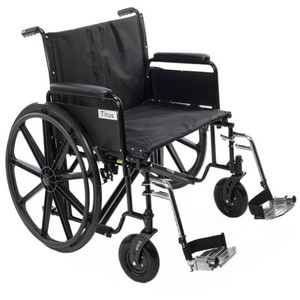 WHEELCHAIR 22IN BARIATRIC DET FULL ARMS F/R HEMI-ADJ 450LB CAP (EA) [500-WC22DF-FA]