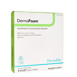 DRESSINGS FOAM HYDROPHILIC NON-ADH WTRPRF LF ST 6IN X 6IN MADE USA (10/BX) [600-6210-F6]