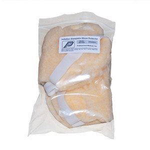 HEEL ELBOW PROTECTORS SYNTHETIC SHEEPSKIN W/VELCRO STRAP COMPLIANCE SOLN (PR) [600-PHE1]