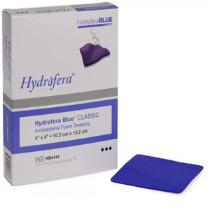 DRESSINGS FOAM NON-ADH LF ST ANTIMICROBIAL GENTIAN VIOLET & METHYLENE BLUE 4IN X 4IN HYDROFERA BLUE (10/BX 5BX/CS) [480-HB4414]