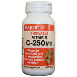 SUPPLEMENTS VITAMINS C 250MG TABLETS CHEWABLE MADE USA (100/BTL 24/CS) [PH054C]