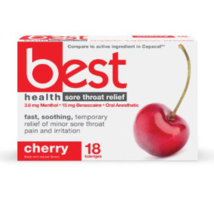 THROAT LOZENGES COUGH DROPS W/BENZOCAINE & MENTHOL 3.6MG CHERRY CHLORASEPTIC COMPARE TO CEPACOL MADE USA (18/BX 24BX/CS) [PH106]