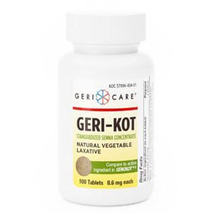 LAXATIVES NATURAL VEGETABLE 8.6MG TABLETS SENNA COMPARE TO SENOKOT MADE USA (100/BTL 24/CS) [PH117]