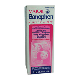 ANTIHISTAMINES ALLERGY DIPHENHYDRAMINE 12.5MG HCI F/CHILDREN LIQUID 4OZ BTL CHERRY COMPARE TO CHILDRENS BENADRYL (48/CS) [PH156]