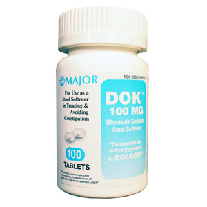 LAXATIVES DOCUSATE SODIUM STOOL SOFTENER COLACE 100MG TABLETS MADE USA (100/BTL 12/CS) [PH204]