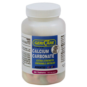 ANTACIDS CALCIUM CARBONATE 750MG TABLETS CHEWABLE ASSORTED X-STRENGTH COMPARE TO TUMS X- STRENGTH (96/BTL 24/CS) [PH210]