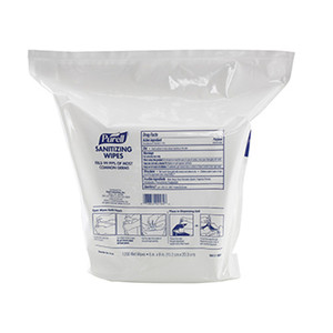 WIPES HAND SANITIZERS ALCOHOL FREE BENZALKONIUM CHLORIDE ANTIMIC 6IN X 8IN F/GJ9019-01 PURELL (1200/PK 2PK/CS) [GJ9118-02]