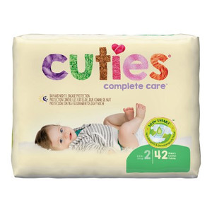 BRIEFS DIAPERS BABY DISP LF SIZE 2 FITS 12-18LBS WHITE CUTIES MADE USA (42/PK 4PK/CS) [500-DBB2]