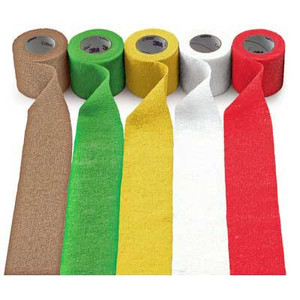 BANDAGES COMPRESSION WRAP ELASTIC COHESIVE SELF-ADH LF NS 4IN X 5YD TAN COBAN (18RL/CS) [3M2084]