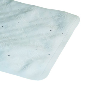 BATH MATS RUBBER NON-SKID LF 15.75IN X 35.5IN MD WHITE (EA) [047-1177A]