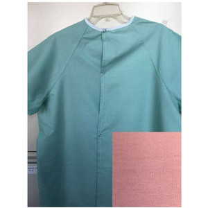GOWNS REUSE ISOLATION W/SLEEVE CUFF/TIE WAIST POLY COTTON 50/50 LIGHT BLUE (DZ) [500-INFGOWN]