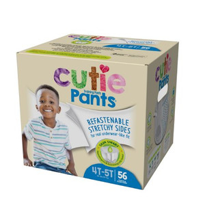 BRIEFS PULL UPS YOUTH TRAINING PANTS F/BOYS MOD-HVY ABS DISP LF 4T-5T WHITE CUTIE PANTS MADE USA (19/PK 4PK/CS) [500-PUBTB4]