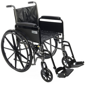 WHEELCHAIR 18IN DET FULL ARMS F/R 300LB CAP (EA) [500-WC18DF-FA]