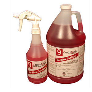 CLEANERS SANITIZER FOOD SERVICE NO RINSE 512:1 DIL 2.5 GAL CONTROLCHEM #9 MADE USA (2/CS) [600-ESCC09-G2.5]
