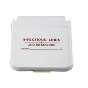 HAMPERS LABEL INFECTIOUS LINEN RED LETTERING (5/PK) [500-HMLAB-RED]