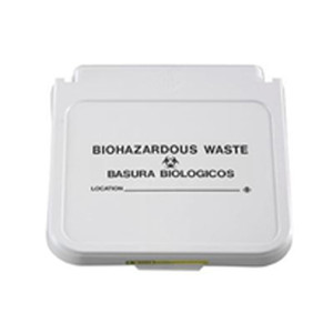 HAMPERS LABEL BIOHAZARDOUS WASTE BLACK LETTERING (5/PK) [500-HMLAB-BLK]