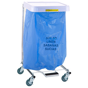 HAMPERS BAG POLY DISP 30-35GAL 1.3MIL SOILED LINEN BLUE W/ BLACK LETTERING FLAT (200/CS) [500-HMBAG-POLY-WHT]