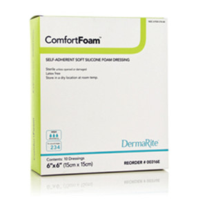 DRESSINGS FOAM SILICONE SELF-ADH WTRPRF LF ST 6IN X 6IN (10/BX) [600-294399]