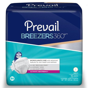 BRIEFS DIAPERS ADULT HVY ABS DISP LF 58-70IN SIZE 3 WHITE BREEZERS 360 MADE USA (15/PK 4PK/CS) [009-PVBNG014]