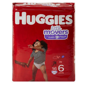BRIEFS DIAPERS BABY DISP LF SIZE 6 FITS 35+LBS WHITE HUGGIES (16/PK 4PK/CS) [KC49693]