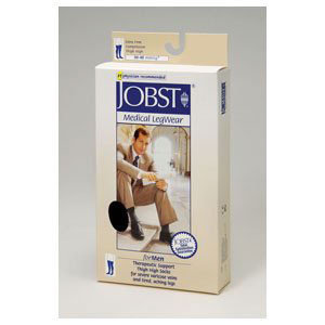 STOCKINGS COMPRESSION THIGH HIGH CLOSED TOE 30-40MM SIZE LG MEN DRESS BLACK JOBST (PR) [JOB115414]