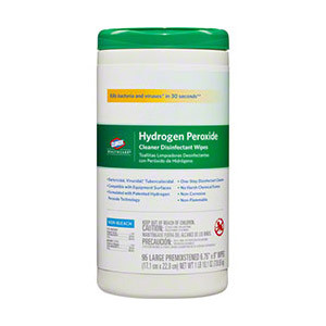 WIPES SURFACE DISINFECTANT GERMICIDAL DISP HYDROGEN PEROXIDE 6.7IN X 9IN CLOROX (95/TUB 6TUB/CS) [CLO30824]