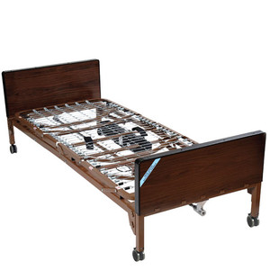 BEDS HOMECARE SEMI-ELEC SPRING DECK 450LB CAP 36INW X 88INL W/FOAM MATTRESS & HALF RAILS (1PKG/PALLET) [500-HCBED-80PKG-1]