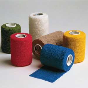 BANDAGES COMPRESSION WRAP ELASTIC COHESIVE SELF-ADH LATEX NS 6IN X 5YD TAN COBAN (12RL/CS) [3M1586]