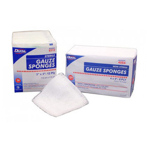 DRESSINGS GAUZE SPONGES ST 12PLY 2IN X 2IN DUKAL (1EA/PK 25PK/BX 24BX/CS) [500-2S12-25]