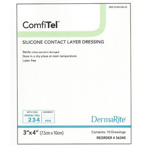 DRESSINGS CONTACT SILICONE LF ST 3IN X 4IN (10/BX) [600-290799]