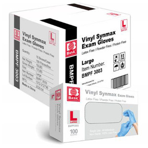 GLOVES EXAM SYNTH STRETCH VINYL PF DISP LF NS 240MM LG (100/BX 10BX/CS) [600-SS13-CS]