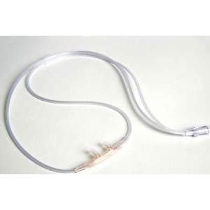 CANNULAS OXYGEN NASAL CURVED SOFT TIP ADULT CLEAR LOW FLOW CRIMP RESIST W/14FT TUBING LF SUNMED (50/CS) [157-16SOFT-14-50]