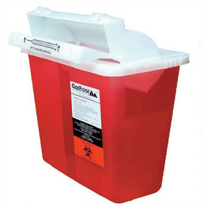 SHARPS CONTAINERS 5 QT MAILBOX COUNTER BALANCED LID RED MADE USA (20/CS) [500-8507SA]