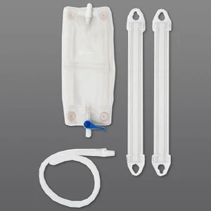 LEG BAGS FABRIC STRAPS ANTI-REFLUX VALVE DRAIN VALVE W/18IN TUBING CONNECTOR VENTED LF LG 30OZ 900ML (10/BX 2BX/CS) [HOL9655]
