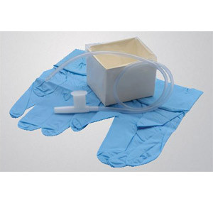 KITS/TRAYS SUCTION TRACH OPEN CATHETERS W/CHIMNEY VALVE DELEE BEVEL TIP GRAD MARKING W/CUP & NITRILE 2GLV DISP ST 10FR TRI-FLO (100/CS) [304-4865T]