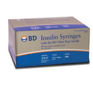 SYRINGES SAFETY INSULIN DISP ST 30GA X .5IN .5CC BD ULTRA-FINE (100/BX 5BX/CS) [BD328466]