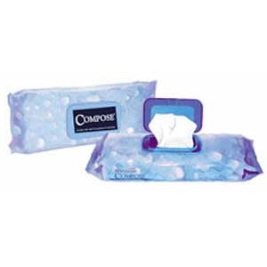WIPES MOIST DISP SPUNLACE LF 9IN X 13IN W/ALOE & LANOLIN COMPOSE (48/PK 12PK/CS) [236-25600]