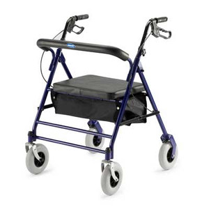 ROLLATORS STEEL BARIATRIC W/LOOP BRAKE 500LB CAP 8IN CASTERS BLUE INVACARE (EA) [776-66550]