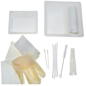 KITS/TRAYS TRACHEOSTOMY CARE 3 COMPARTMENT VINYL 2GLV DISP LF ST AMSINO (20/CS) [600-TKIT]