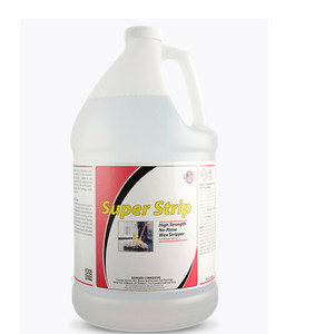CLEANERS FLOOR STRIPPER ALL TYPES WAX NON-AMM NO RINSE 4-32:1 DIL 5 GAL SUPER STRIP MADE USA (5GAL/PL) [500-ESF06-P5]