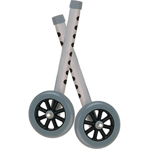 WALKERS ACCESSORIES 5IN FIXED WHEELS AND LEGS EXTENSIONS ADJ HT 36IN-43IN (1/PR) [482-10108WC]