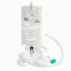 LEG BAGS FABRIC STRAPS FLIP VALVE W/18IN TUBING LF 32OZ 1000ML PECO ELITE (50/CS) [319-PL0832]