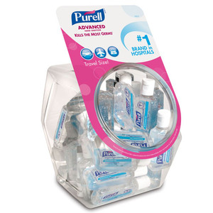SANITIZERS HAND ACCESSORIES DISPLAY W/36 1OZ ETHYL ALCOHOL GEL 70% ADVANCED FLIP TOP HAND SANITIZERS AND 1 BOWL PURELL (36/CS) [GJ3901-36-BWL]