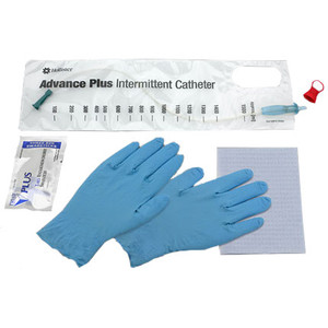 KITS/TRAYS URETHRAL CATHETERS DISP ST INTERMITTENT COUDE 12FR 16IN W/UPAD ADVANCE PLUS (100/BX) [HOL97124]