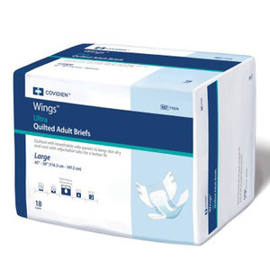 BRIEFS DIAPERS ADULT EXT HVY ABS DISP LF 45-58IN LG WHITE WINGS ULTRA QUILTED (18/PK 4PK/CS) [150-77074]